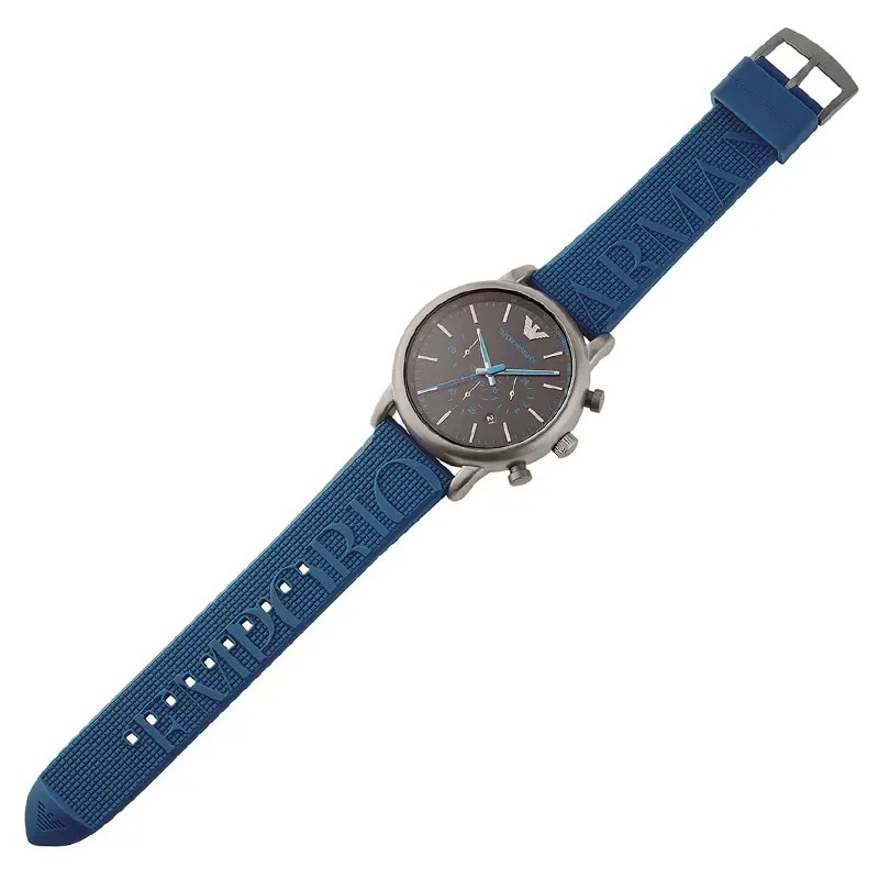 Emporio Armani Luigi Chronograph Blue Silicone Men's Watch- AR11023